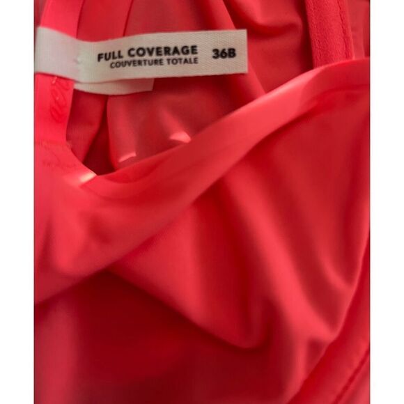 Aerie Smoothez Neon Coral Pink Full Coverage Bra Size 36B New - Picture 4 of 4